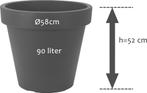 Set van 5 stuks Kunststof Bloempot Antraciet Ø58cm, Tuin en Terras, Bloempotten, Ophalen of Verzenden, Nieuw