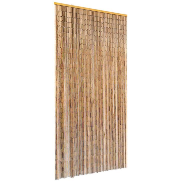 vidaXL Vliegengordijn 90x220 cm bamboe, Huis en Inrichting, Stoffering | Gordijnen en Lamellen, Bruin, Nieuw, Verzenden