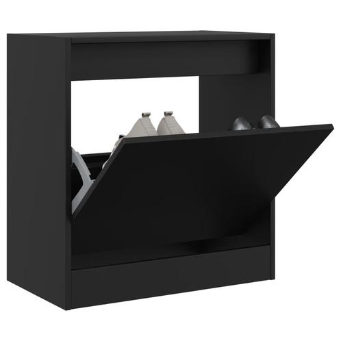 vidaXL Schoenenkast 60x34x63,5 cm bewerkt hout zwart, Huis en Inrichting, Kasten | Schoenenrekken, Nieuw, Verzenden