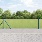 vidaXL Ketenlinkschutting met 13 flenspalen 0,4x25 m, Verzenden, Nieuw, IJzer
