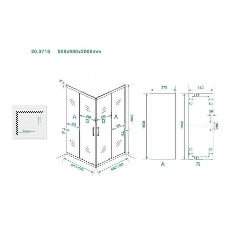 Aanbieding: Douchecabine Wiesbaden Skyline Hoekinstap + 2, Doe-het-zelf en Verbouw, Sanitair, Ophalen of Verzenden