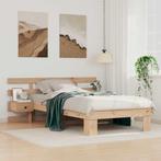 vidaXL Bedframe met hoofdeinde Bruin 100 x 200 cm Massief, Verzenden, Nieuw, Bruin, Hout