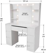 2dekans | Kaptafel / Schminktafel Malia - Incl. Spiegel en, Ophalen of Verzenden, Zo goed als nieuw