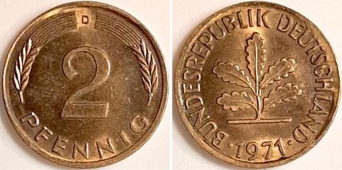 2 Pfennig Duitsland 2 Pfen 1971d auf 5 Pfennig Rohlinggep..., Postzegels en Munten, Munten | Europa | Niet-Euromunten, Verzenden