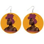 Pink headwrap woman - Afrikaanse oorbellen, Ophalen of Verzenden, Nieuw