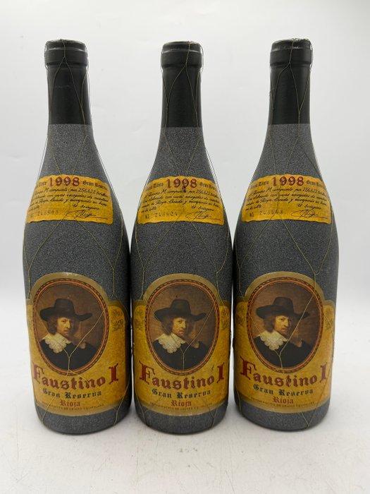 1998 Bodegas Faustino I - Rioja Gran Reserva - 3 Flessen, Verzamelen, Wijnen