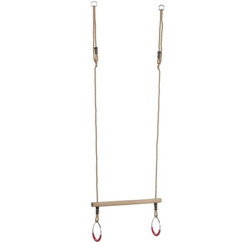 Houten ringtrapeze met metalen ringen, Kinderen en Baby's, Speelgoed | Buiten | Speeltoestellen, Nieuw, Ophalen of Verzenden