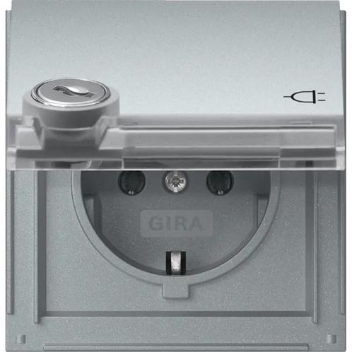 Gira TX_44 wandcontactdoos met randaarde + klapdekselslot en, Doe-het-zelf en Verbouw, Elektra en Kabels, Ophalen of Verzenden