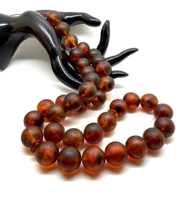 Tesbih gebedsketting Baltic Amber kralen ø16mm in cognac, Verzamelen, Mineralen en Fossielen