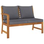 vidaXL Tuinbank met donkergrijs kussen 114,5 cm massief, Tuin en Terras, Tuinsets en Loungesets, Verzenden, Nieuw, Textileen