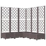 Plantenbak met latwerk bruin - Retourdeal! 64% Korting, Kunststof, 100 cm of meer, Vierkant, Nieuw