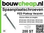 Spaanplaatschroef 200 st Pozidriv Platkop Verzinkt, Doe-het-zelf en Verbouw, IJzerwaren en Bevestigingsmiddelen, Verzenden, Nieuw