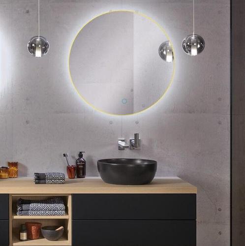 Sani Royal Ronde Badkamerspiegel Goud met LED, Huis en Inrichting, Woonaccessoires | Spiegels
