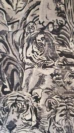 Exclusief katoen satijneffect met tijgers - 300x300cm -