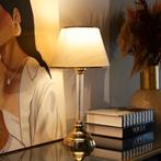 [lux.pro] Tafellamp Paisley 45 cm E27 messing en beige, Huis en Inrichting, Lampen | Tafellampen, Nieuw, Verzenden