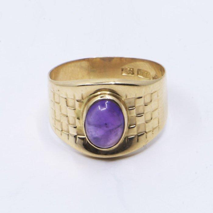 Ring - 18 karaat Geel goud - 1.37ct. tw. Amethist, Sieraden, Tassen en Uiterlijk, Ringen