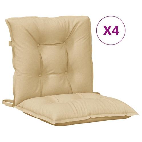Stoelkussens 4 st 100x50cm beige - retourdeal - 42% korting!, Tuin en Terras, Tuinmeubel-accessoires, Nieuw, Ophalen of Verzenden