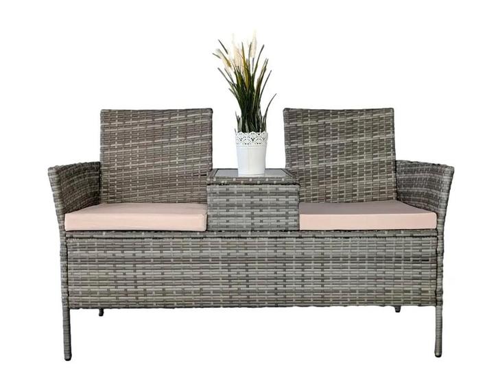 MaxxGarden Luxe tuinbank - ingebouw tafeltje - staal - 13..., Tuin en Terras, Tuinsets en Loungesets, Nieuw, Verzenden