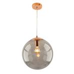 Bol hanglamp Dolf, koper ophangpendel, rookglas, 30cm, Nieuw, Glas, Design, Ophalen of Verzenden