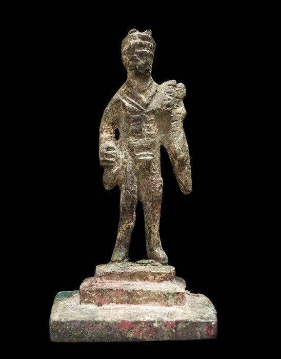 Oud-Romeins - God Mercurius in brons op zijn originele, Antiek en Kunst, Antiek | Overige Antiek