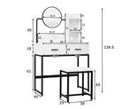 Witte make-uptafel met lades, open vakken & kruk, Verzenden, Nieuw