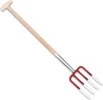 2dekans | Gartenkraft Mestvork – 4 Tanden – 85 cm – Rood/Wit, Tuin en Terras, Ophalen of Verzenden, Nieuw, Gartenkraft