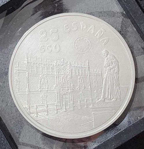Spanje. 25 Ecu 1994, Plata. 77mm, FDC Preciosa Excelente, Postzegels en Munten, Munten | Europa | Niet-Euromunten