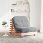 vidaXL Futon slaapbank met matras 80x206x11 cm massief, Huis en Inrichting, Verzenden, Nieuw, Bruin