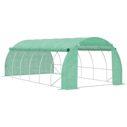 Polytunnel Broeikas 6 X 3 X 2 M Inloopkas Met Oprolbare Kapp, Tuin en Terras, Kassen, Nieuw, Verzenden