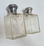 NO RESERVE - Parfumfles (2) - Kristal, Zilver