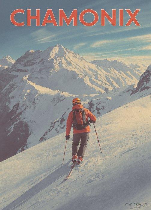 Collectibles & Co. - French Ski Vintage Posters - “Skiing in, Antiek en Kunst, Kunst | Tekeningen en Foto's