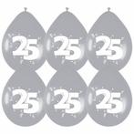 Ballonnen 25 Zilver Party 30cm 6st, Hobby en Vrije tijd, Feestartikelen, Nieuw, Verzenden