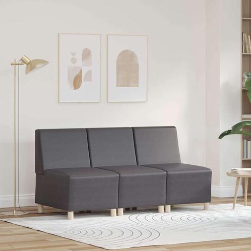 vidaXL Modulaire Bankeenheid Armlos 3 pcs Grijs 55 x 74 x 82, Huis en Inrichting, Banken | Bankstellen, Nieuw, Minder dan 150 cm