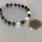Armband Zilver Parel - Parel - SSP-Akoya Ø9,7mmObsidian, Nieuw