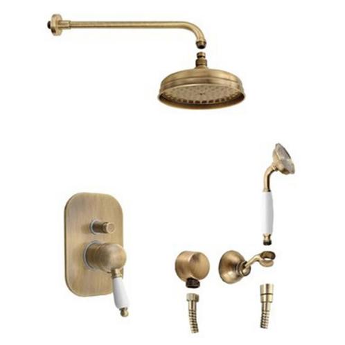 Regendoucheset Sapho Kirke Inbouw Met Handdouche Brons, Doe-het-zelf en Verbouw, Sanitair, Kraan, Nieuw, Chroom, Ophalen of Verzenden
