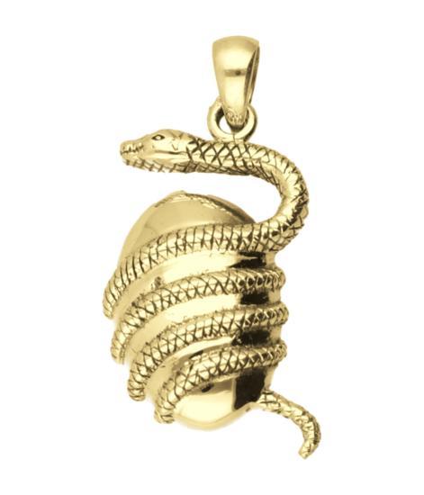 Gouden Slang met ei kettinghanger, Sieraden, Tassen en Uiterlijk, Kettinghangers, Verzenden