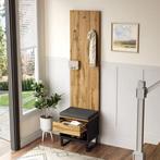 Halmeubel met Kast en Schoenenbank – Houtlook Zwart 210 cm, Huis en Inrichting, Kasten | Overige, Verzenden, Nieuw