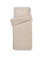 HEMA Dekbedovertrek 140x200/220cm flanel melange greige, Verzenden, Nieuw, Grijs