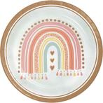 Borden Regenboog Papier 23cm 8st, Verzenden, Nieuw