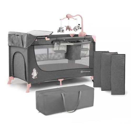 Kinderkraft Joy Luxe Campingbed Roze van €89 voor €49, Kinderen en Baby's, Kinderkamer | Bedden, Minder dan 140 cm, Nieuw, Minder dan 70 cm