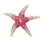 Fako Bijoux® - Broche - Zeester - Kristal - 56mm - Roze, Sieraden, Tassen en Uiterlijk, Broches, Verzenden, Nieuw