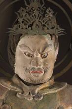 Veelkleurige houten figuur die Anjira Taishô, Antiek en Kunst