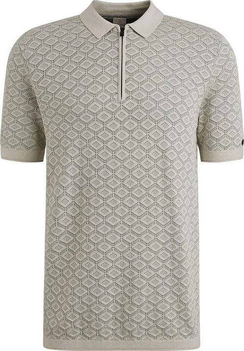 Cast Iron Half-Zip Polo Structure Ecru maat XL Heren, Kleding | Heren, Polo's, Wit, Nieuw, Maat 56/58 (XL), Verzenden