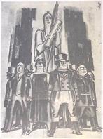 Mussolini vreest sancties door het volkenbond op spotprent, Antiek en Kunst, Verzenden