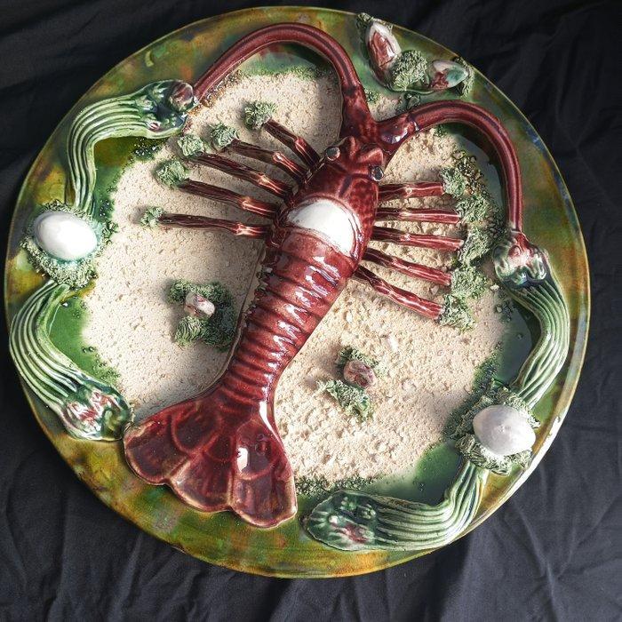 Bord - Palissy Majolica Lobster Plate Realistic Clams, Antiek en Kunst, Antiek | Glas en Kristal