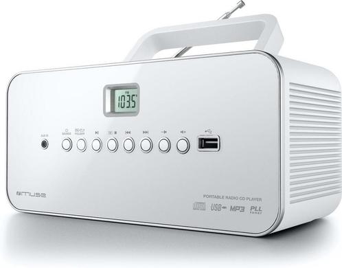 Muse M-28RDW - Draagbare radio/CD-/MP3-speler met USB, wit, Audio, Tv en Foto, Mp3-spelers | Overige merken, Verzenden