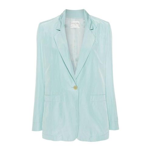 Forte_Forte • satijnen blazer aqua blauw • M (II), Kleding | Dames, Truien en Vesten, Groen, Nieuw, Maat 38/40 (M), Verzenden