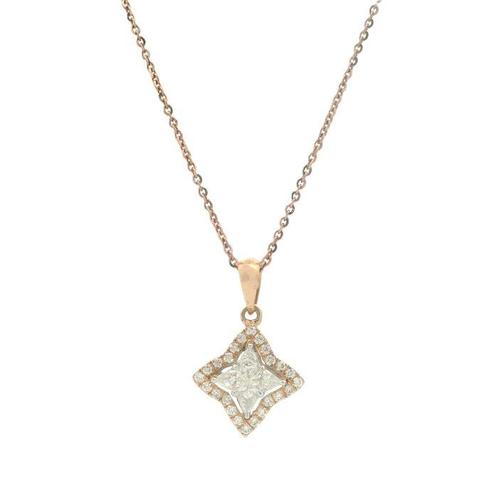 Ketting met hanger - 18 karaat Witgoud - 0.37ct. tw. Diamant, Sieraden, Tassen en Uiterlijk, Antieke sieraden