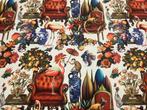 Kleurexplosie: katoenen bekleding met eclectisch design -, Antiek en Kunst