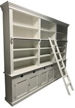 Boekenkast wit Reeuwijk 300 x 240cm met trapje, Ophalen of Verzenden, Nieuw